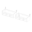 End brackets, L type, vertical, for WALK-IN system H122mm L+R gray MODUS