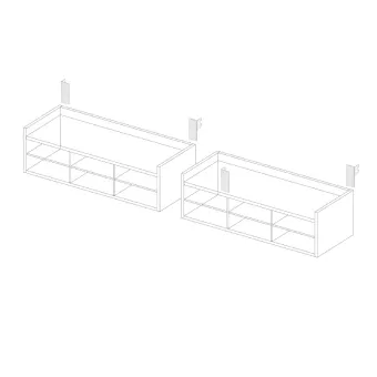 End brackets, L type, vertical, for WALK-IN system H122mm L+R gray MODUS