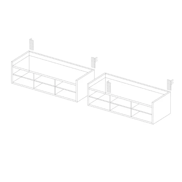 End brackets, L type, vertical, for WALK-IN system H122mm L+R gray MODUS