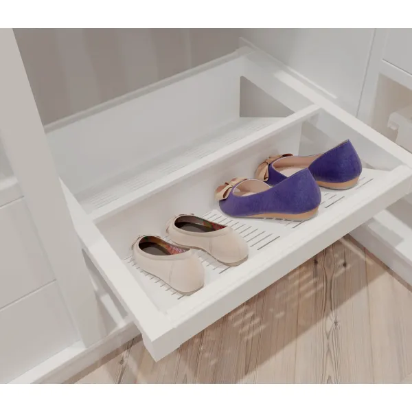 Metal drawer for shoes W900mm with soft closing, white