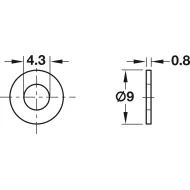 Tarpinė stiklui 4,3x9x0,8 plastikas HAFELE