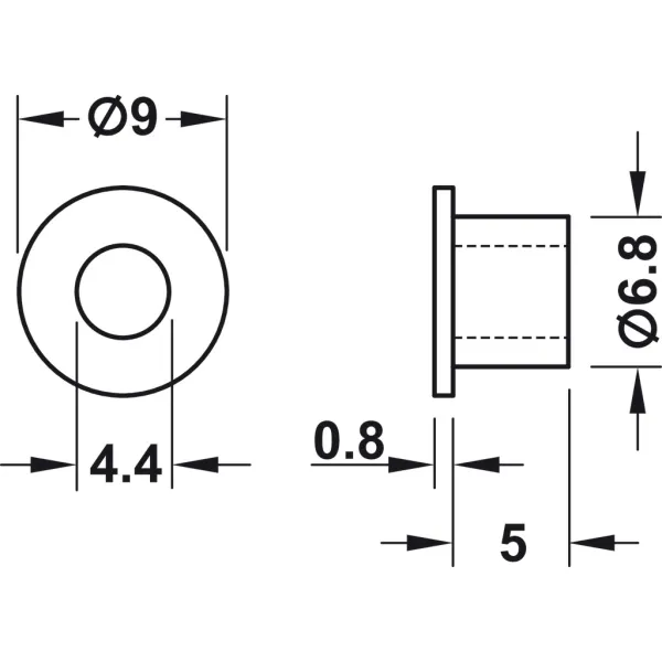 Tarpinė stiklui 4,4x9x5,8 plastikas HAFELE
