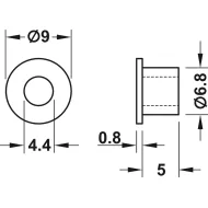 Tarpinė stiklui 4,4x9x5,8 plastikas HAFELE