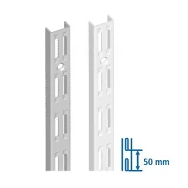Profilis vertikalus metl. dvigubas 50 L2000 balta