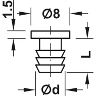 Amortizatorius įkalamas D6 1,5mm skaidri HAFELE