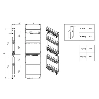 Pull-out unit 1407 with soft closing