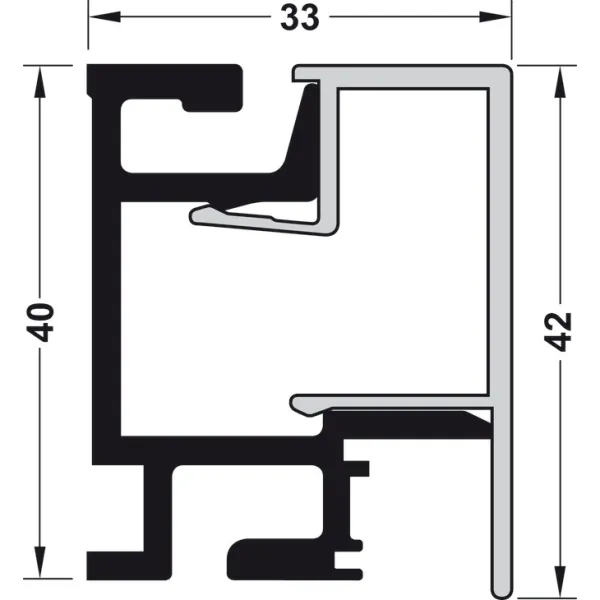 Kabykla sieninė MosaiQ L1200mm, nerūdijančio plieno spalva