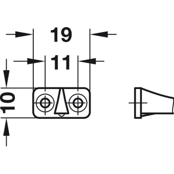 Opening angle restraint, plastic, length 200mm