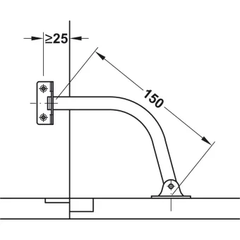 Ribotuvas-mechanizmas durelėms L150mm, R
