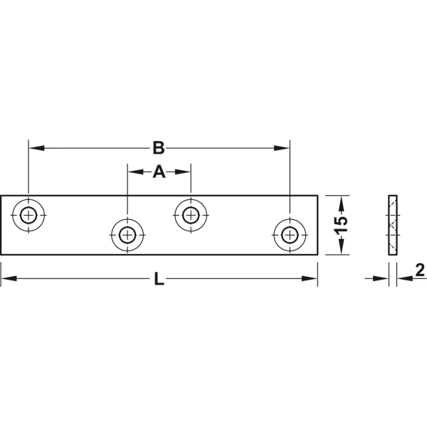 Plokštelė 60x15mm