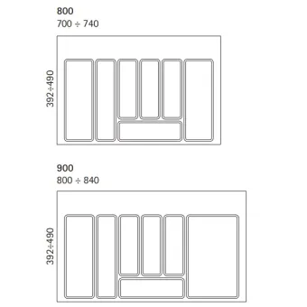 Cutlery tray W900mm gray