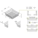 Pull-out drawer/basket SIMPLA, W500mm, H200mm, white