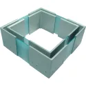 Food storage container insert, for front pull-outs and internal drawer boxes with railing