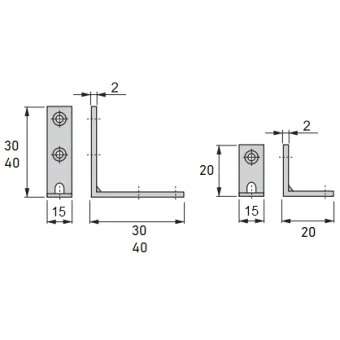 Chair bracket, zinc-plated, 30x30mm