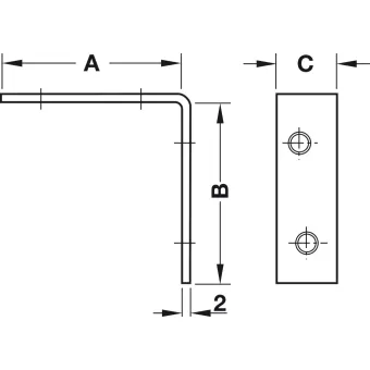 Chair bracket, With 4 screw holes