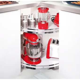 Three quarter circle carousel fitting, For corner cabinet, with 90° doors