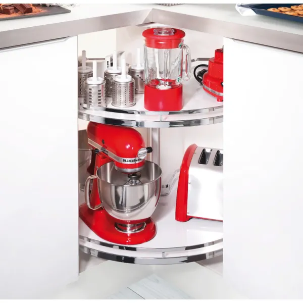 Three quarter circle carousel fitting, For corner cabinet, with 90° doors