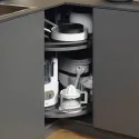 Three quarter circle carousel fitting, For corner cabinet, with 90° doors