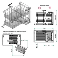 Mechanizmas kampinis DYNAMIC CORNER 450 L viel.chr