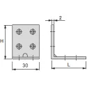 Chair bracket, zinc-plated, 30x40x40mm
