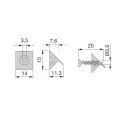 Corner connector, for furniture backside, white