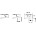 Pivoting extension fitting, corner cabinet pivoting extension fitting