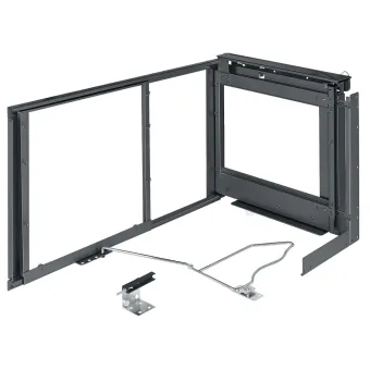 Pivoting extension fitting, corner cabinet pivoting extension fitting