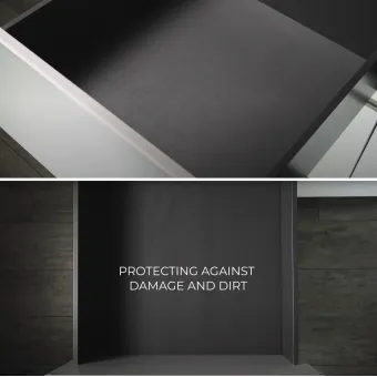 Insert mat, rubber, Fabric W480mm gray