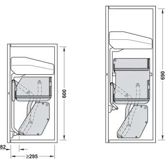Lentyna iMOVE vienguba P600mm, pilka