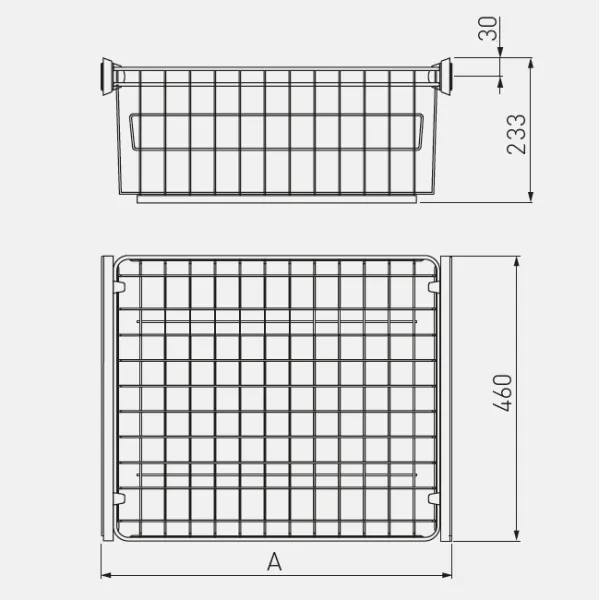 Stalčius-krepšys P600mm, ištraukiamas švelniu uždarymu antracitas