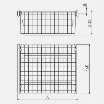 Stalčius-krepšys P700mm, ištraukiamas švelniu uždarymu antracitas