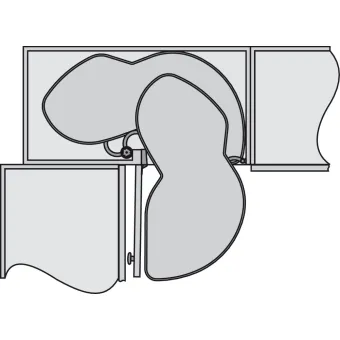 Lentynos kamp. mech. LEMANS2 STYLE P450mm, L chromas