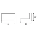 Cabinet hanger, L type, gray