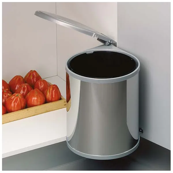 Wastebin 277x277mm H355mm stainless steel