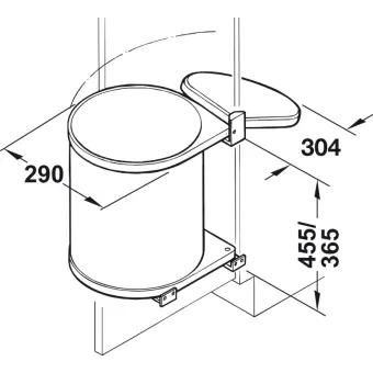 Single waste bin, 15 litres, Hailo Mono, model 3515-00