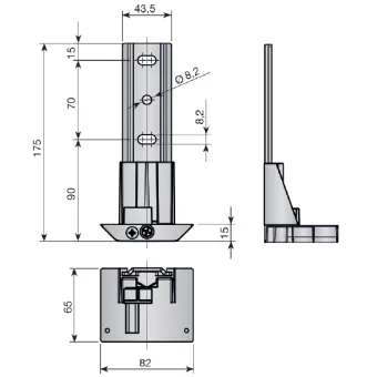 Lower support fitting 32mm, zinc-plated, for ATLAS hanging system