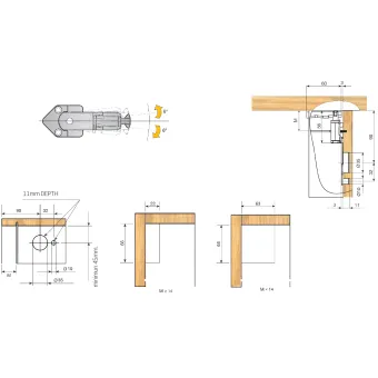 Upper back support fitting, zinc-plated, for ATLAS hanging system
