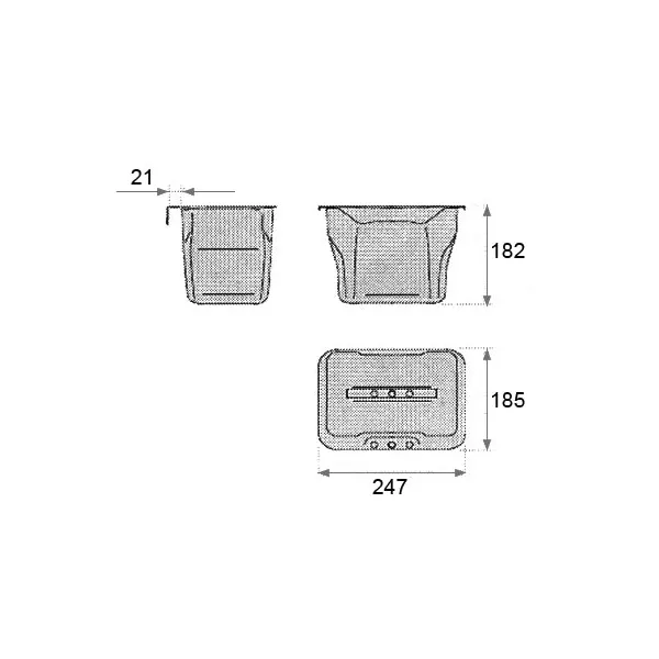 Wastebin, mounts to cabinet side or facade, with lid, 5l gray/green