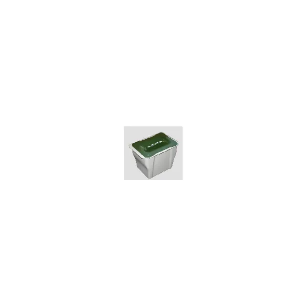 Wastebin, mounts to cabinet side or facade, with lid, 5l gray/green