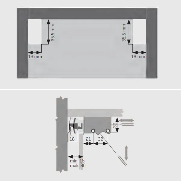 Cabinet hanger, adjustable, right, white