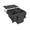 Šiukšliadėžė ištraukiama 580EVO Line, P600mm, Ø502mm, H485mm, 2x8+2x29l, antracitas