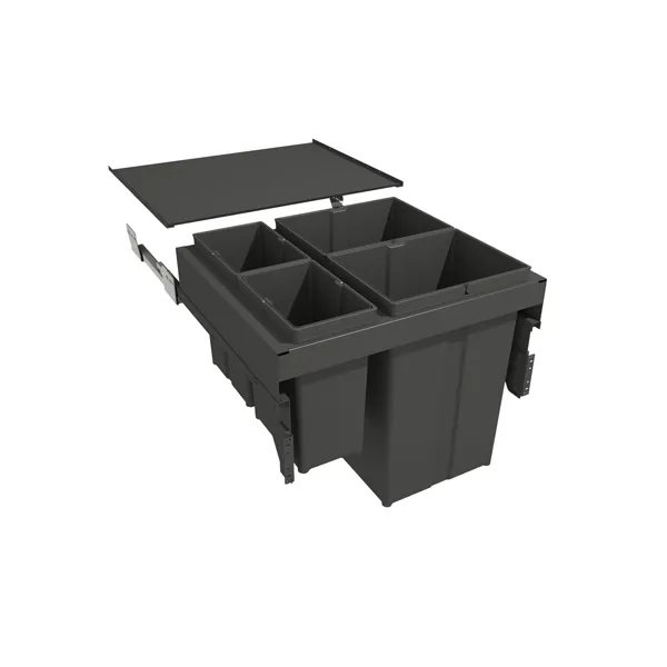 Šiukšliadėžė ištraukiama 580EVO Line, P600mm, Ø502mm, H485mm, 2x8+2x29l, antracitas
