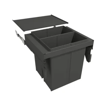 Šiukšliadėžė ištraukiama 580EVO Line, P600mm, Ø502mm, H529mm, 2x40l, antracitas