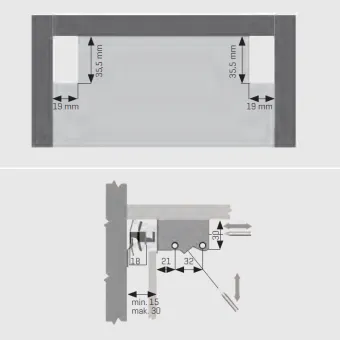 Cabinet hanger, adjustable, right, dark brown