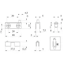 Glass hinge U type nickel