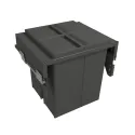 Pull-out wastebin 580PLUS Line, W600mm, Ø502mm, H368mm, 2x30l, orion grey