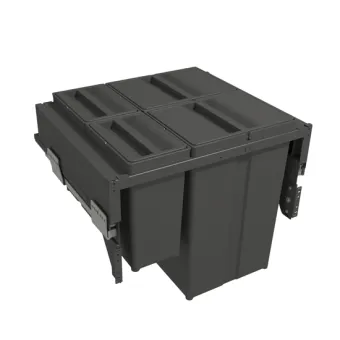 Pull-out wastebin 580PLUS Line, W600mm, Ø502mm, H463mm, 2x8+2x29l, orion grey