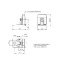 Set of hinges, SQUARE II, for glass/wood, matt chrome