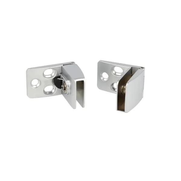 Set of hinges, SQUARE II, for glass/wood, matt chrome