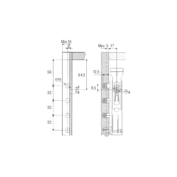 Cabinet hanger, left, TRASER-6